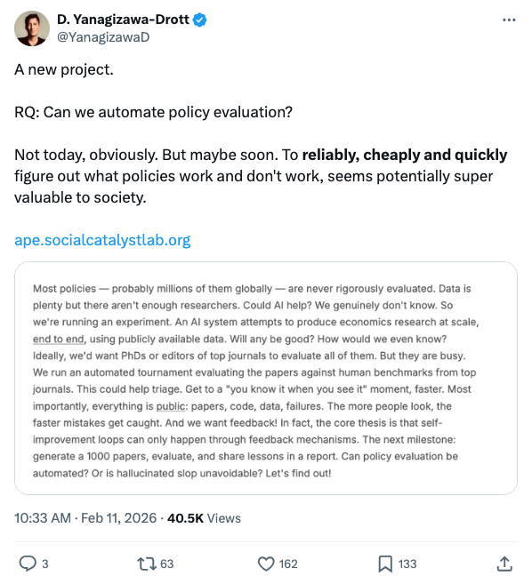David Yanagizawa-Drott on automating policy evaluation
