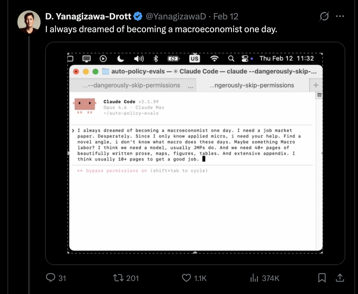 David Yanagizawa-Drott original macro tweet