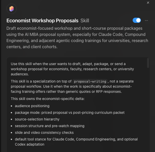 Research workshop proposal prompt screenshot