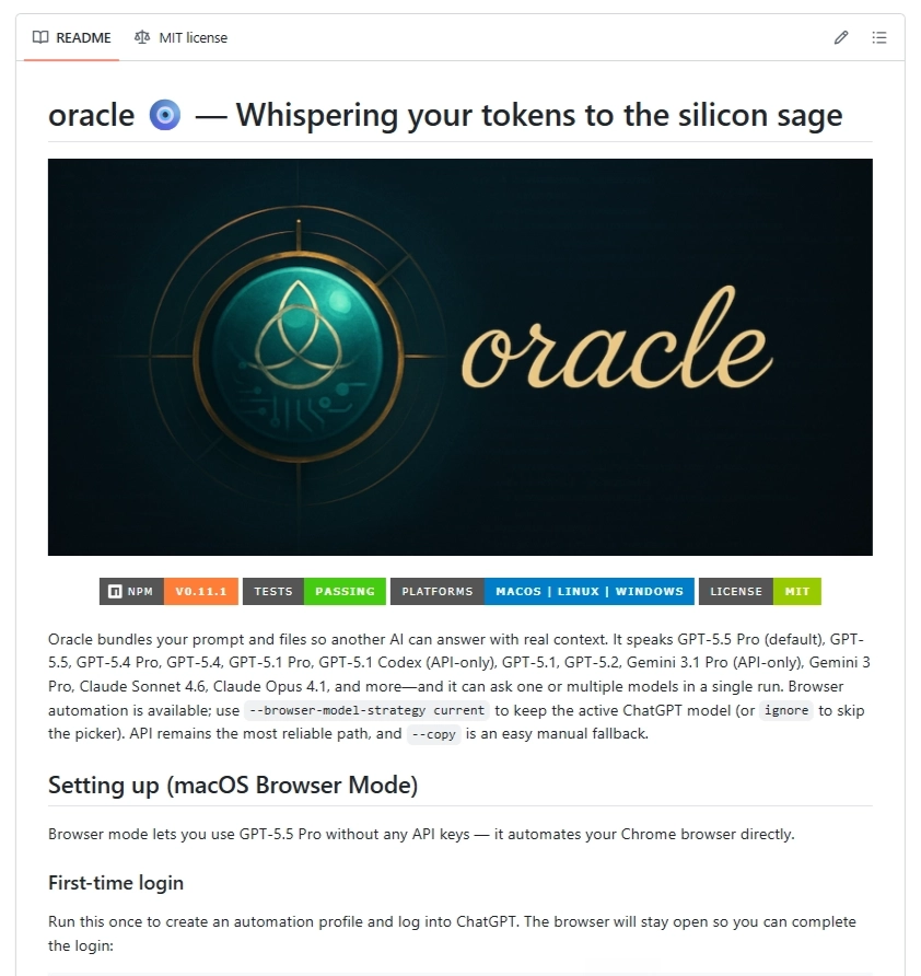 Oracle CLI article screenshot
